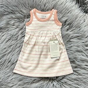 Sapling Baby Girls Coral Striped Tank Dress Size 0-3 Month NWT